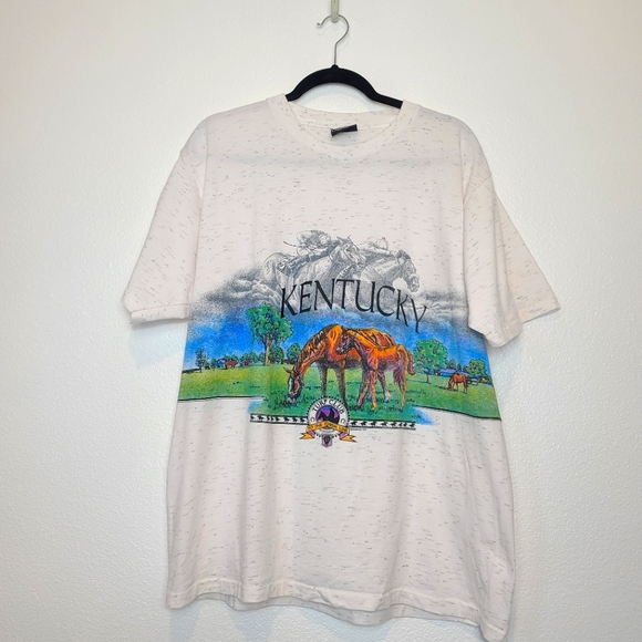Vintage Other - Vintage Y2K 1994 Kentucky Derby Horse Turf Club Print Tee